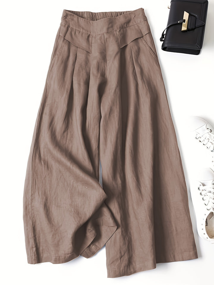 High-Waist Wide-Leg Linen Pants