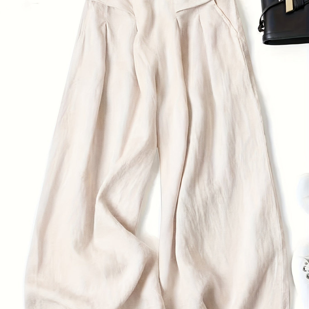 High-Waist Wide-Leg Linen Pants