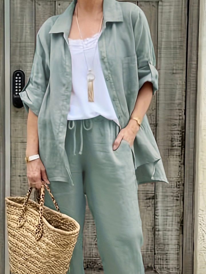 Women's Solid Two-Piece Set