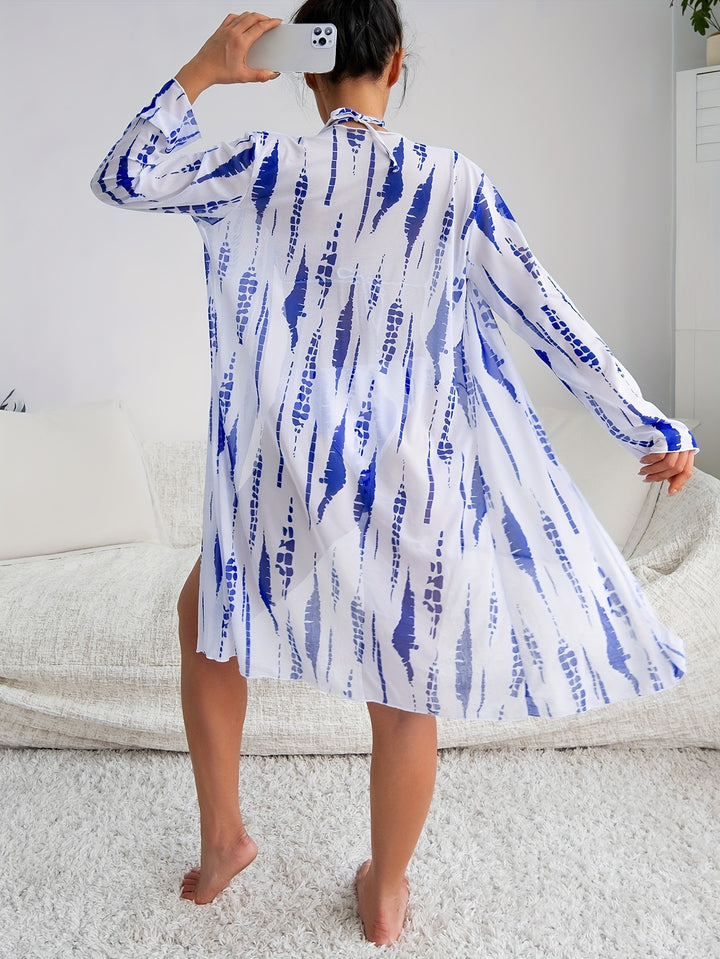 Bikini Set with Long Sleeve Cover-Up