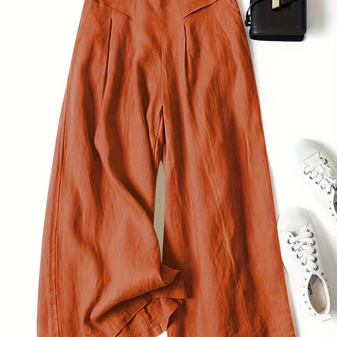 High-Waist Wide-Leg Linen Pants
