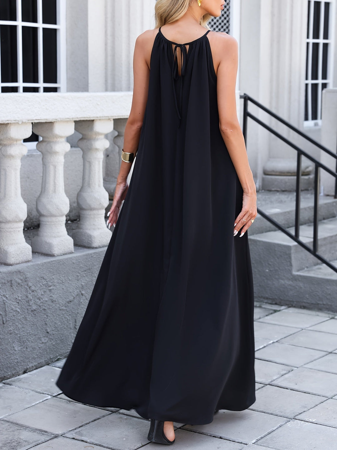 Women Loose Casual Off-The-Shoulder Deep V Dress