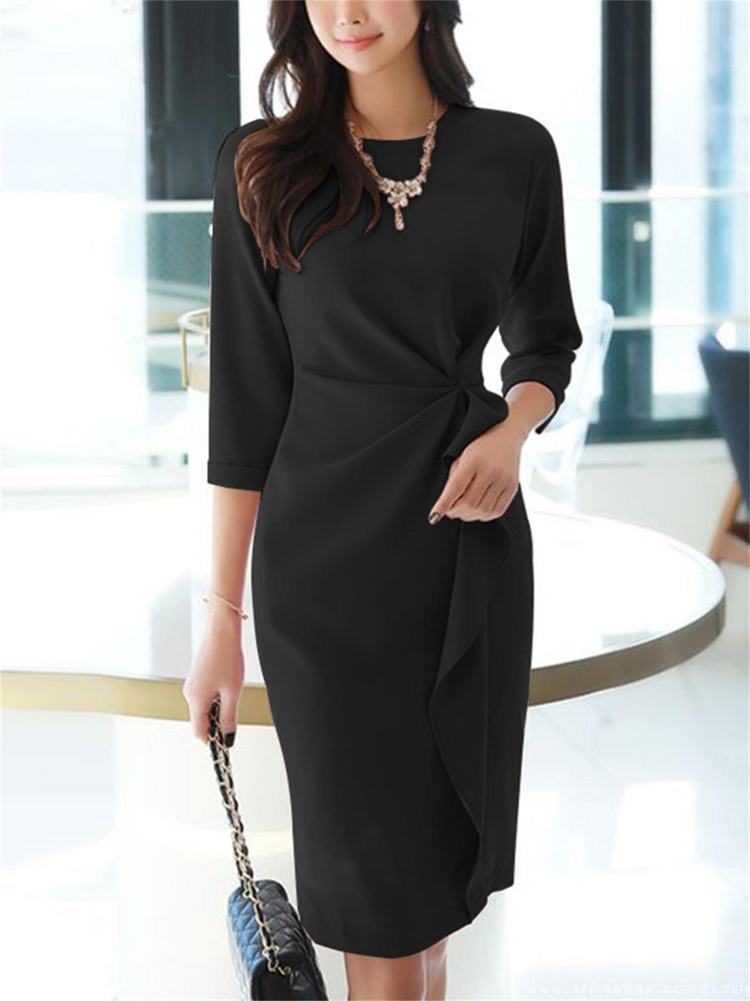 Elegant Pink Midi Dress