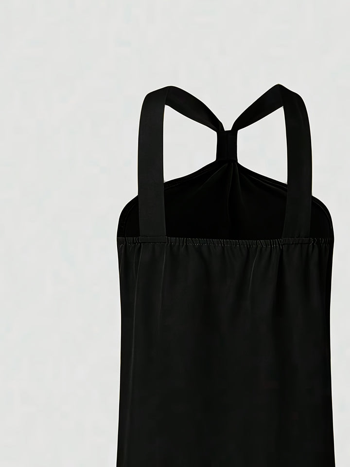 Tucked Halter Neck Loose Dress
