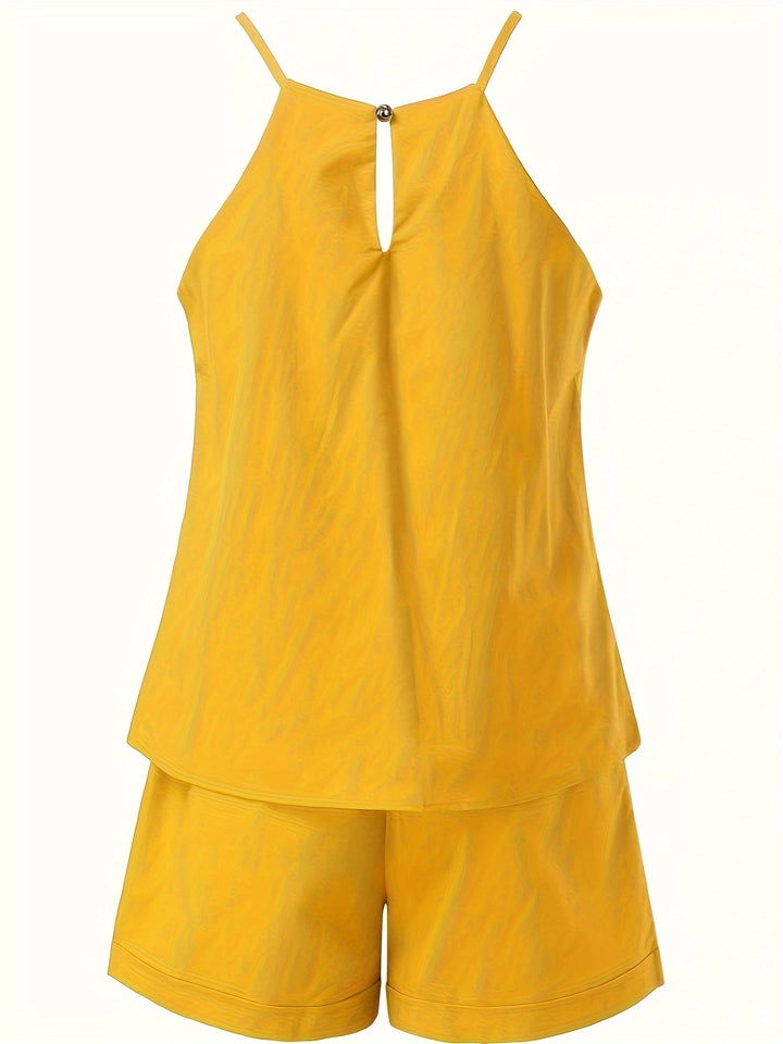 2 Piece Set Sleeveless Top & Pocket Shorts