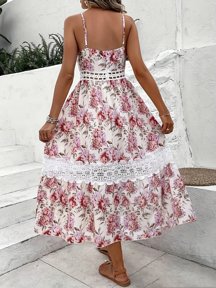 Lace Floral Print Cami Dress