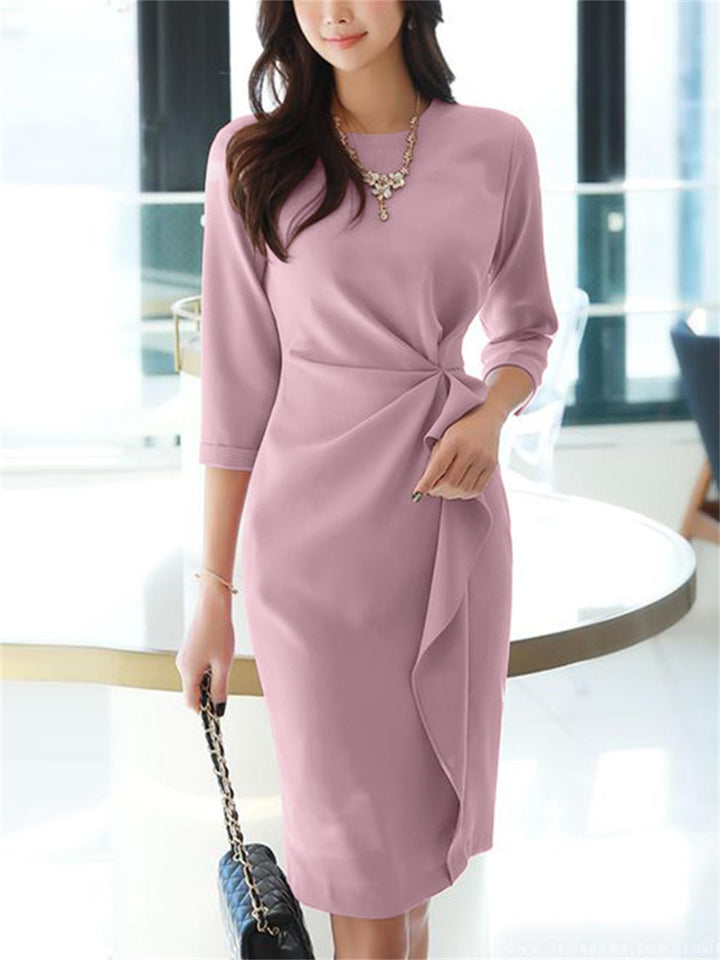 Elegant Pink Midi Dress