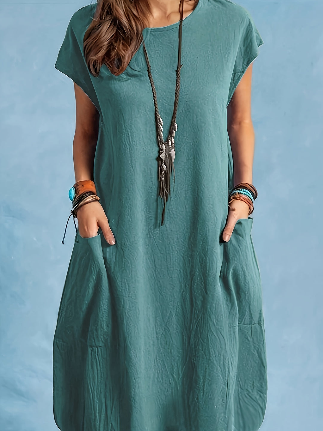 Elegant Gray Midi Dress