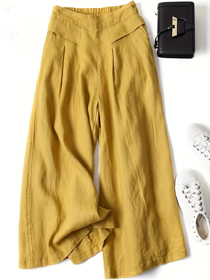 High-Waist Wide-Leg Linen Pants