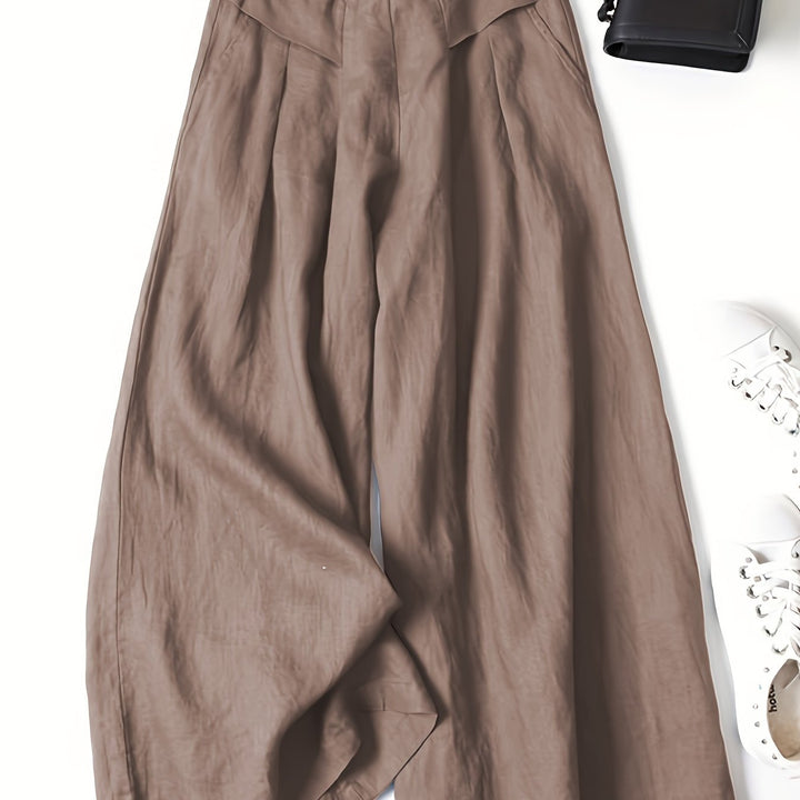 High-Waist Wide-Leg Linen Pants