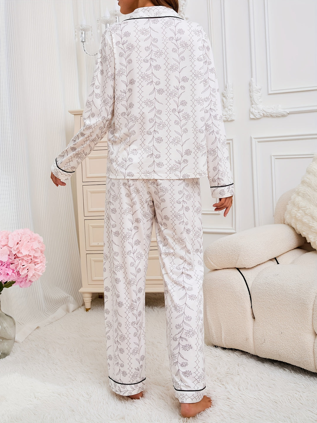 Floral Print Pajama Set