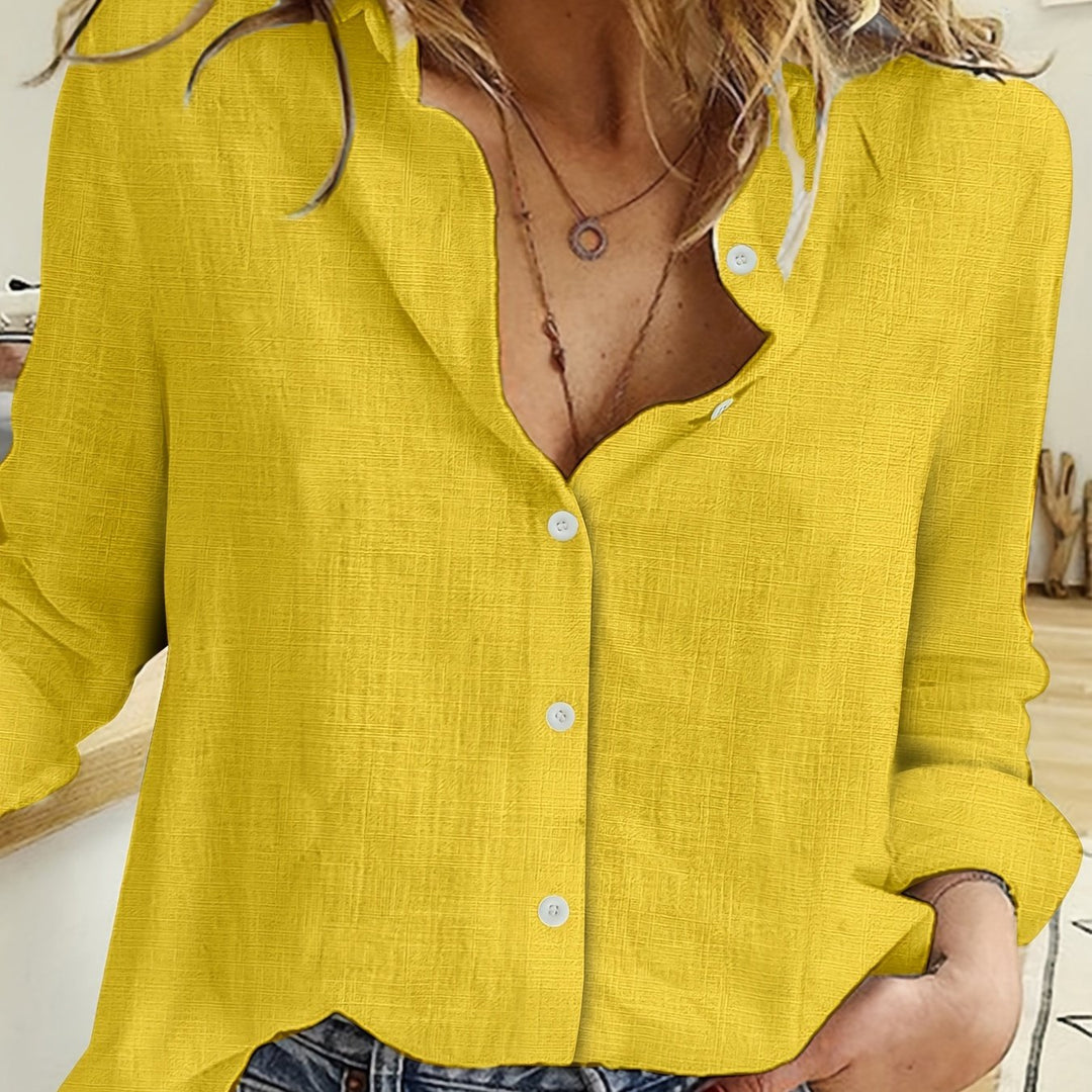 Linen Blend Button-Up Shirt