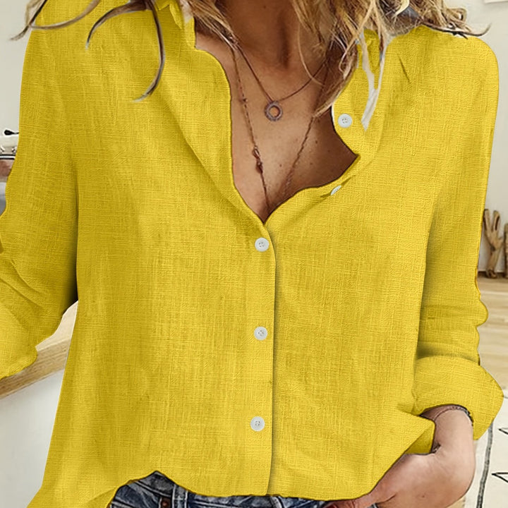 Linen Blend Button-Up Shirt