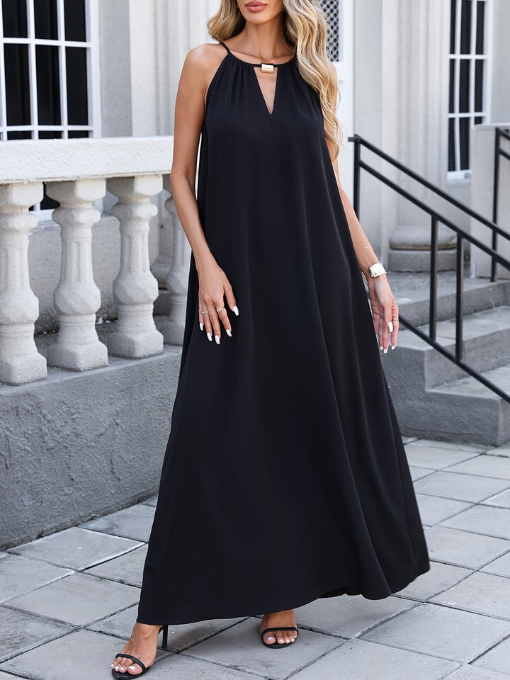 Women Loose Casual Off-The-Shoulder Deep V Dress