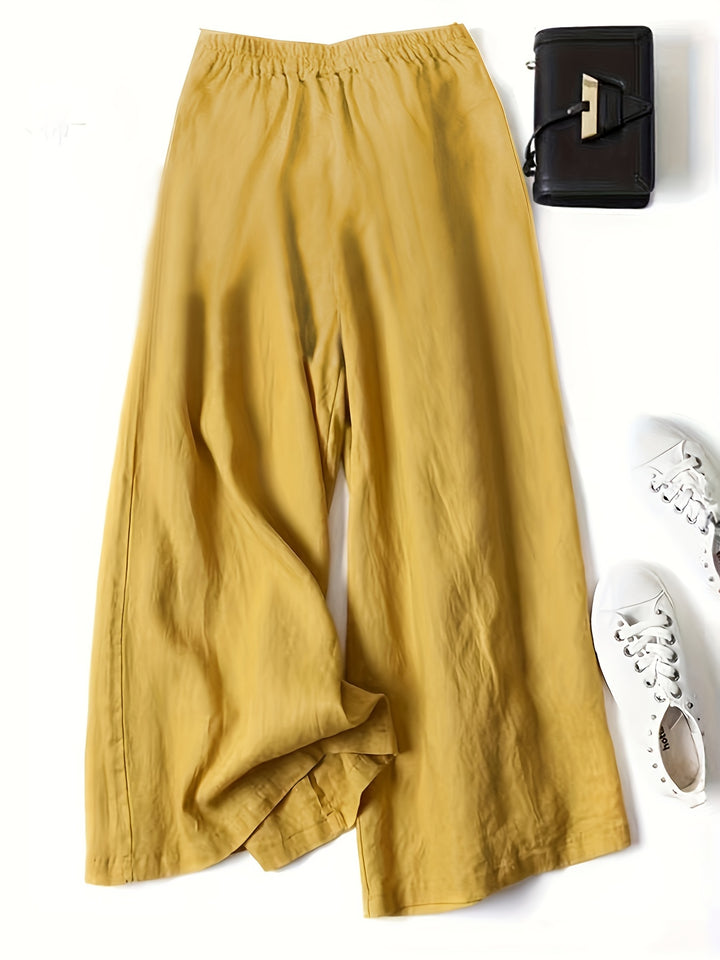 High-Waist Wide-Leg Linen Pants