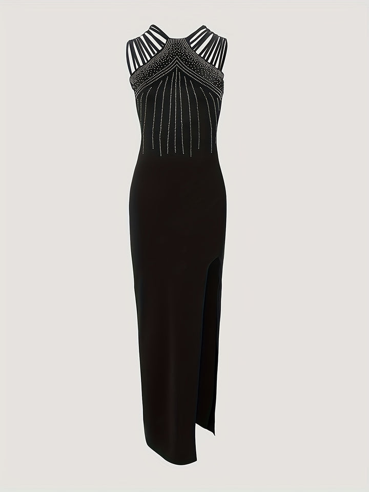Glamorous Rhinestone Split Bodycon Dress