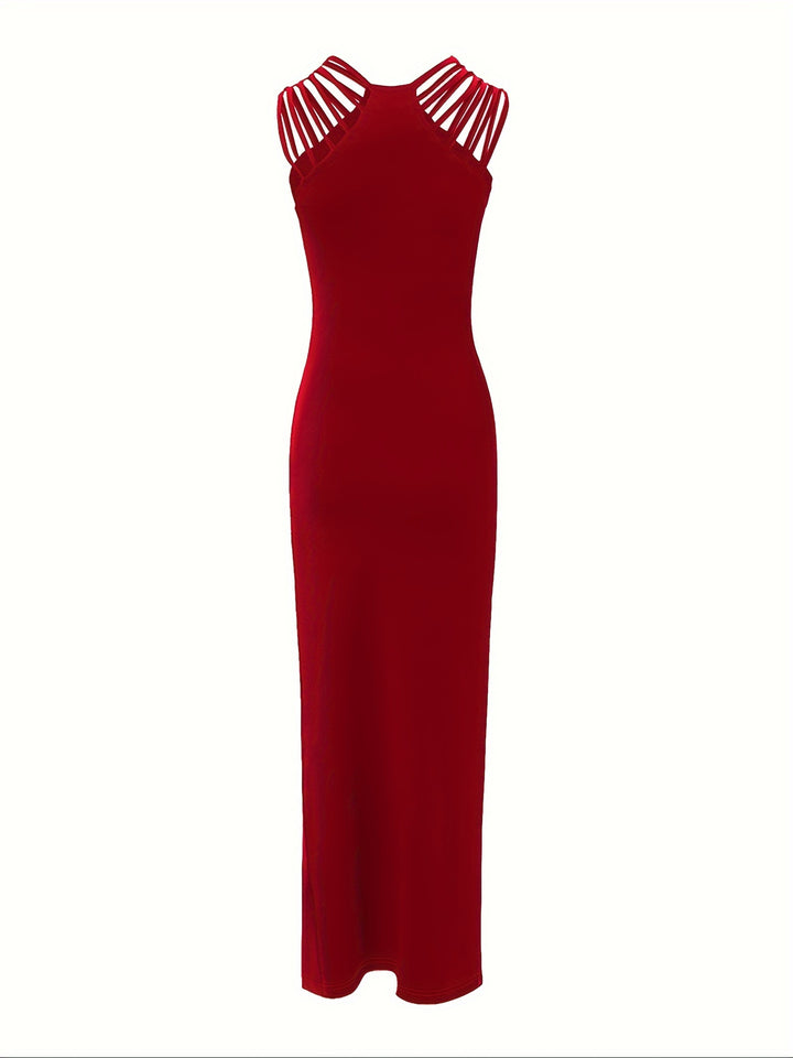Glamorous Rhinestone Split Bodycon Dress