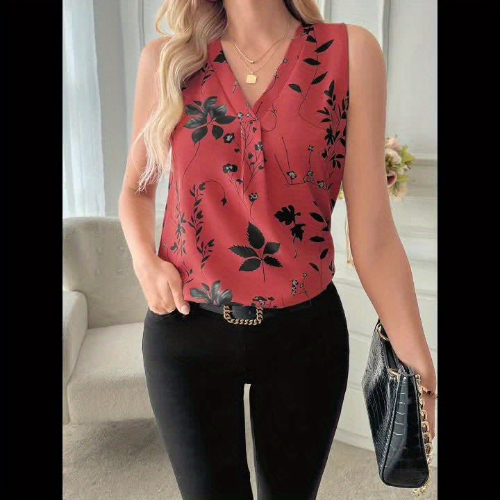 Floral Print Sleeveless Top