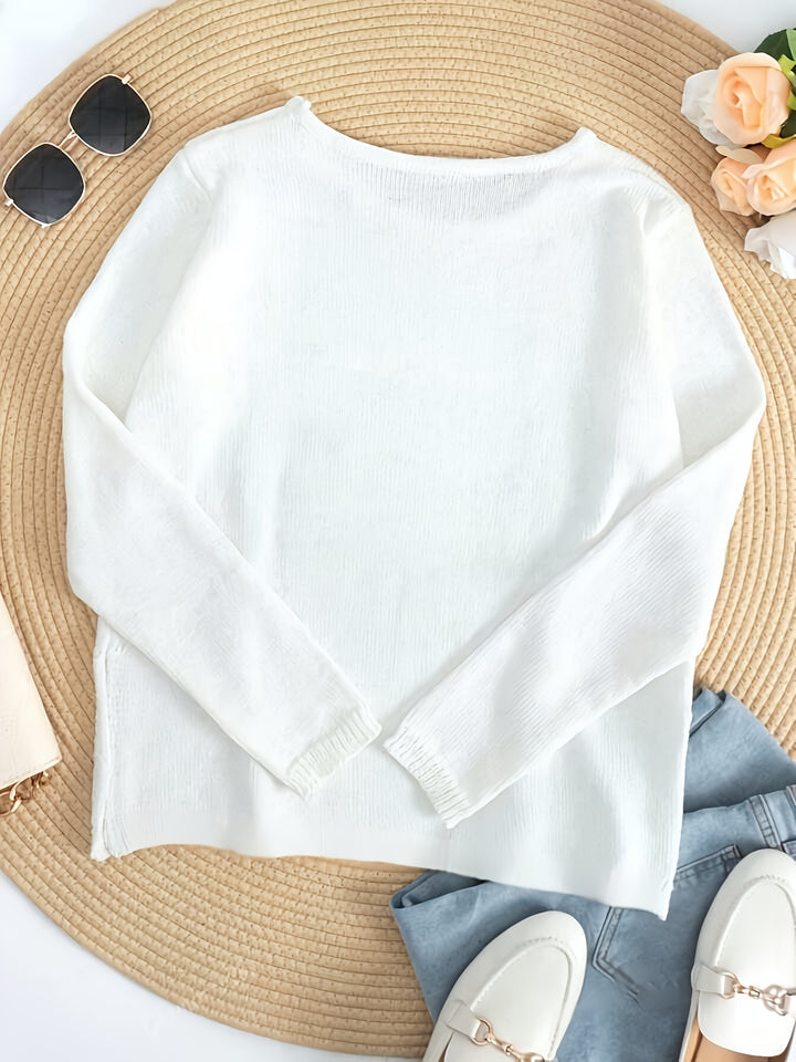 White Beach-Inspired Pullover Sweater