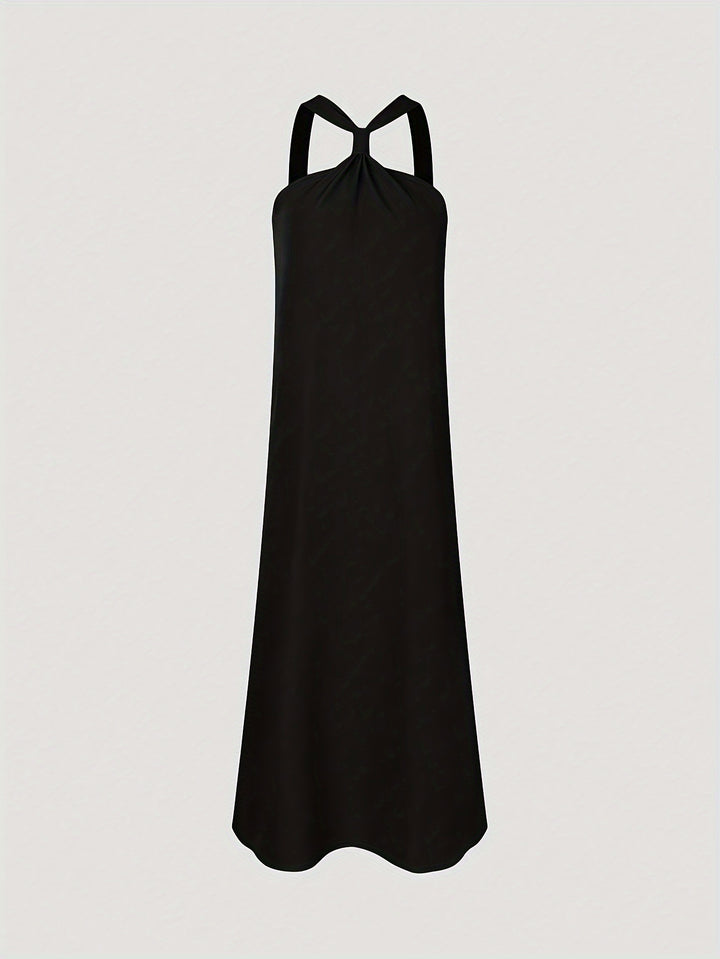 Tucked Halter Neck Loose Dress