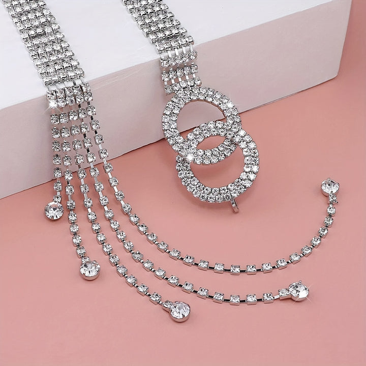 Double O-Ring Rhinestone Waistband Belt