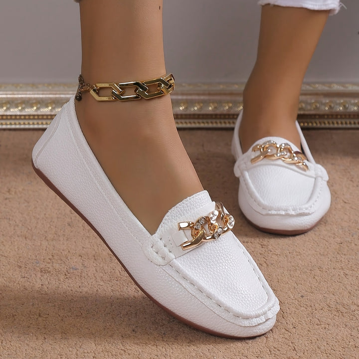 Elegant White Slip-On Loafers for Women
