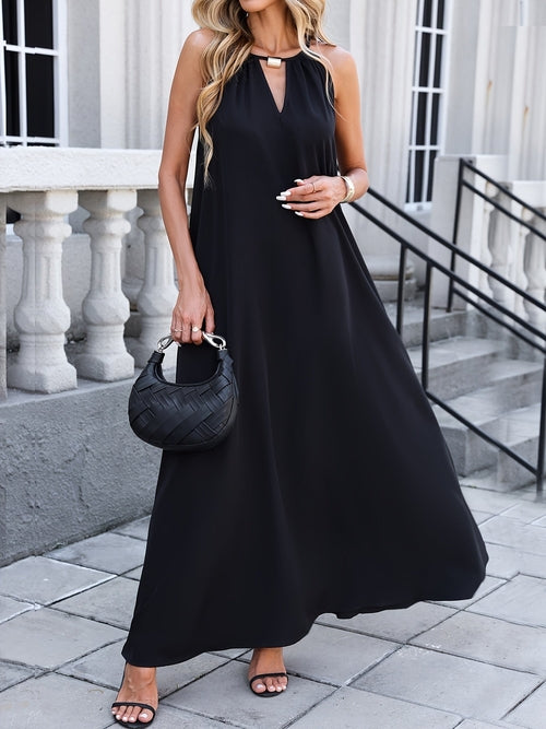 Women Loose Casual Off-The-Shoulder Deep V Dress