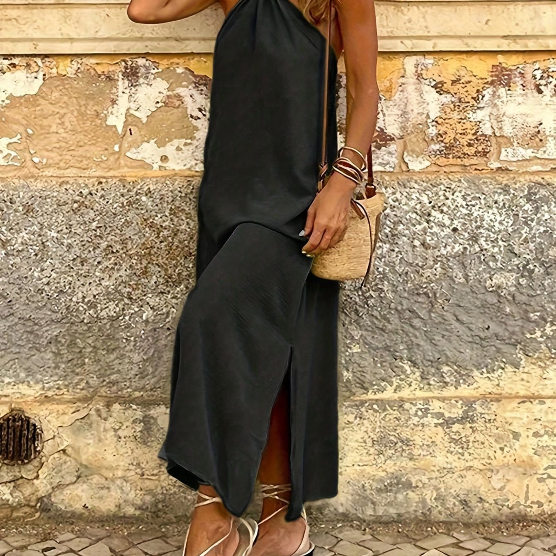 Tucked Halter Neck Loose Dress