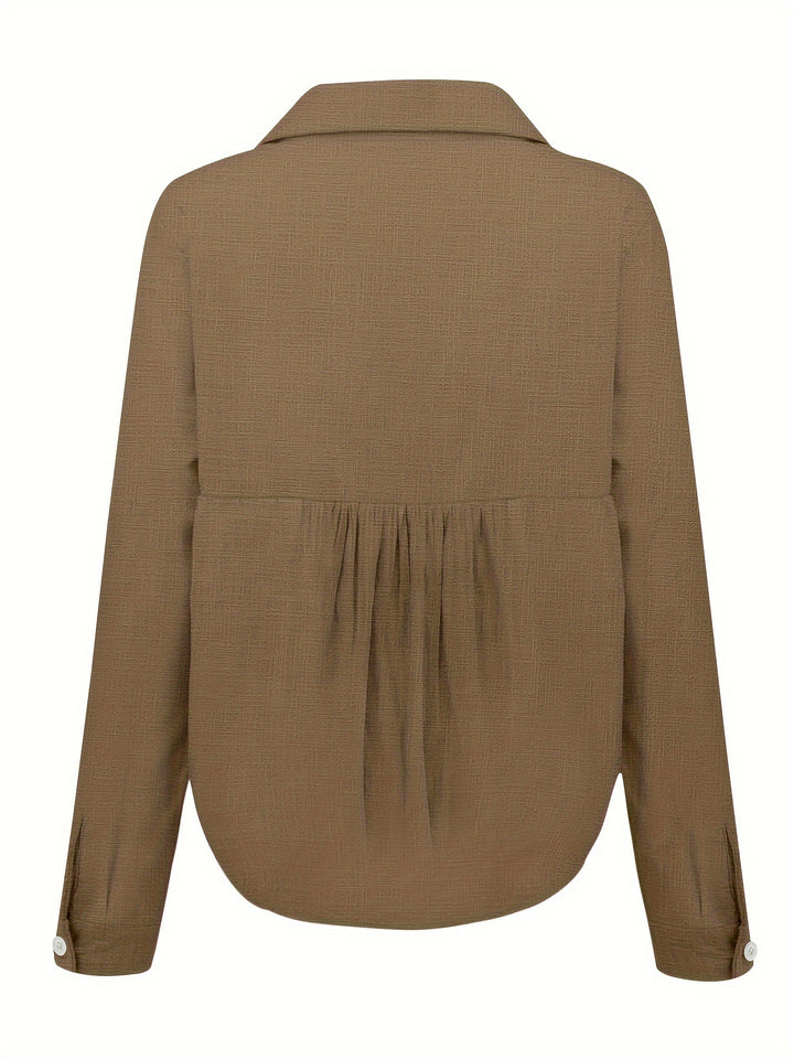 Linen Blend Button-Up Shirt