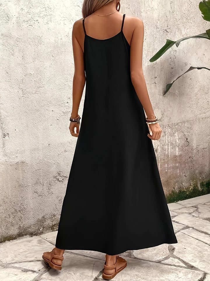 Geo Print V-Neck Slingback Maxi Dress