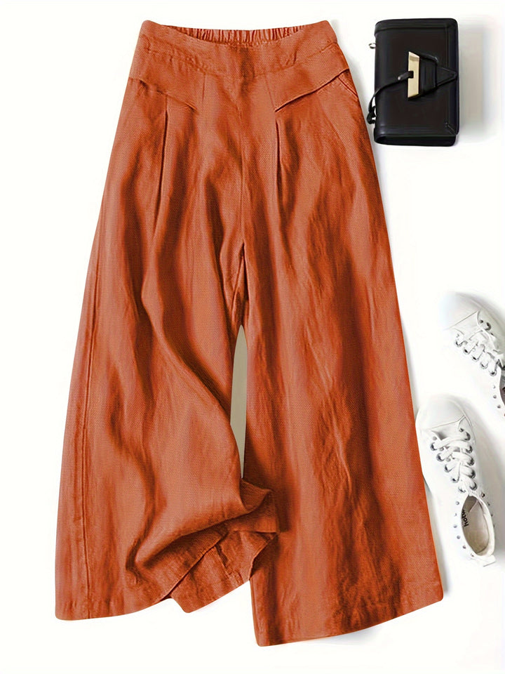 High-Waist Wide-Leg Linen Pants
