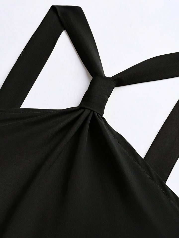 Tucked Halter Neck Loose Dress