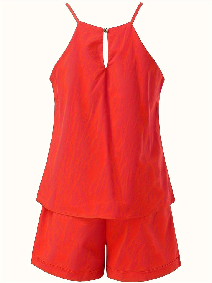 2 Piece Set Sleeveless Top & Pocket Shorts