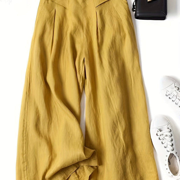 High-Waist Wide-Leg Linen Pants