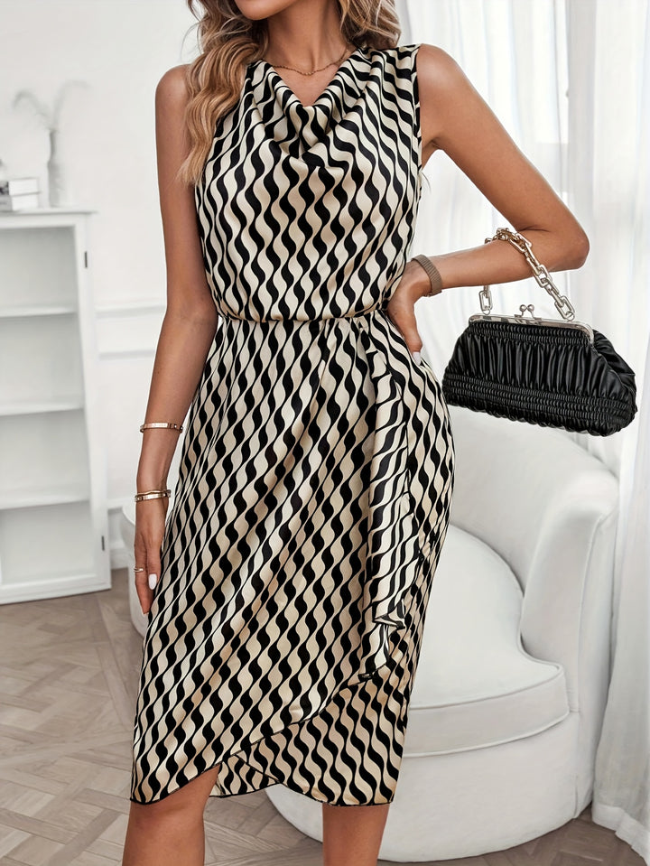 Elegant Geometric Midi Dress