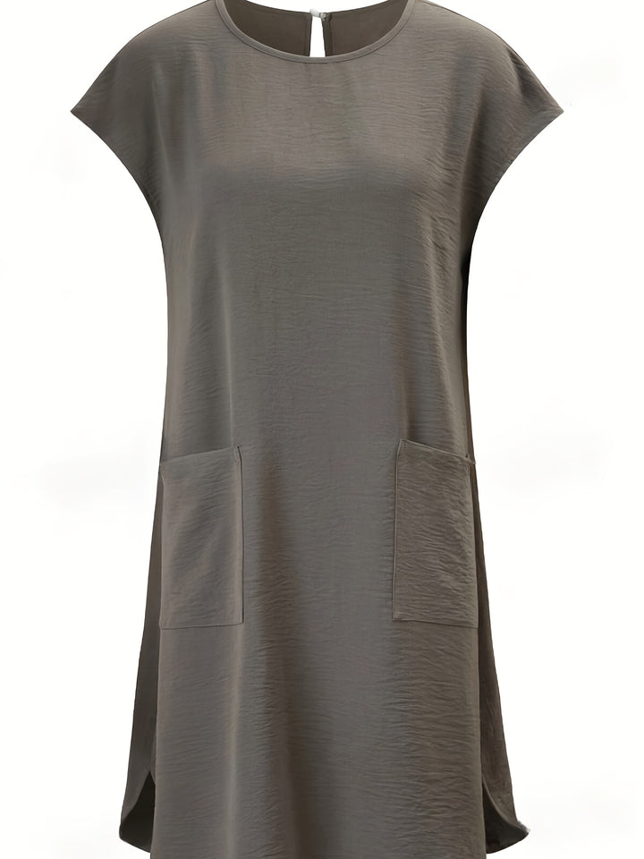 Elegant Gray Midi Dress