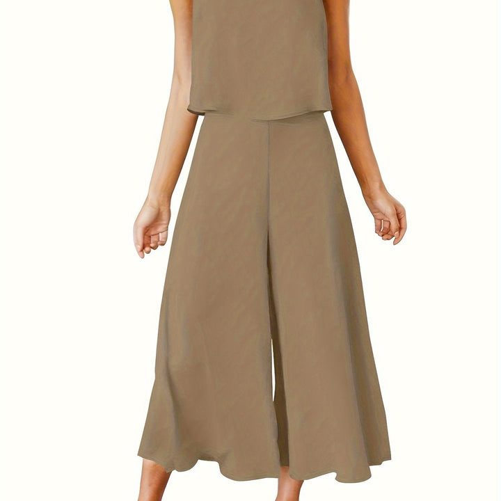 Navy Blue Casual Solid Two-piece Set
