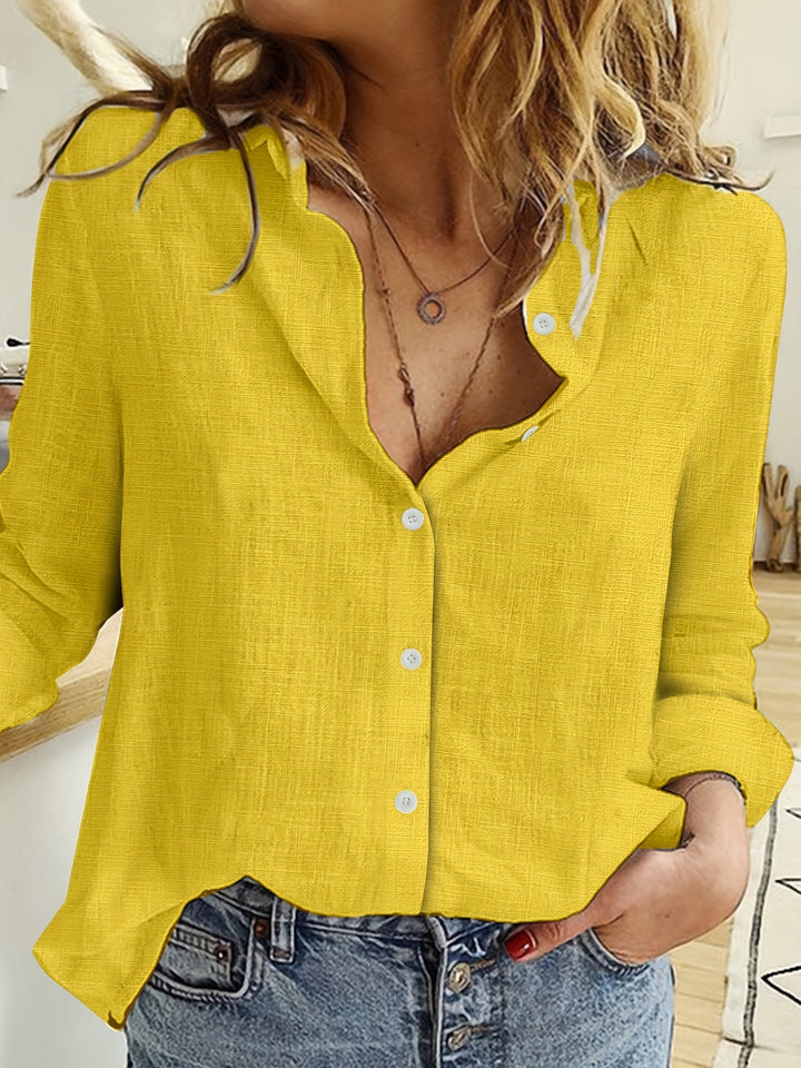 Linen Blend Button-Up Shirt