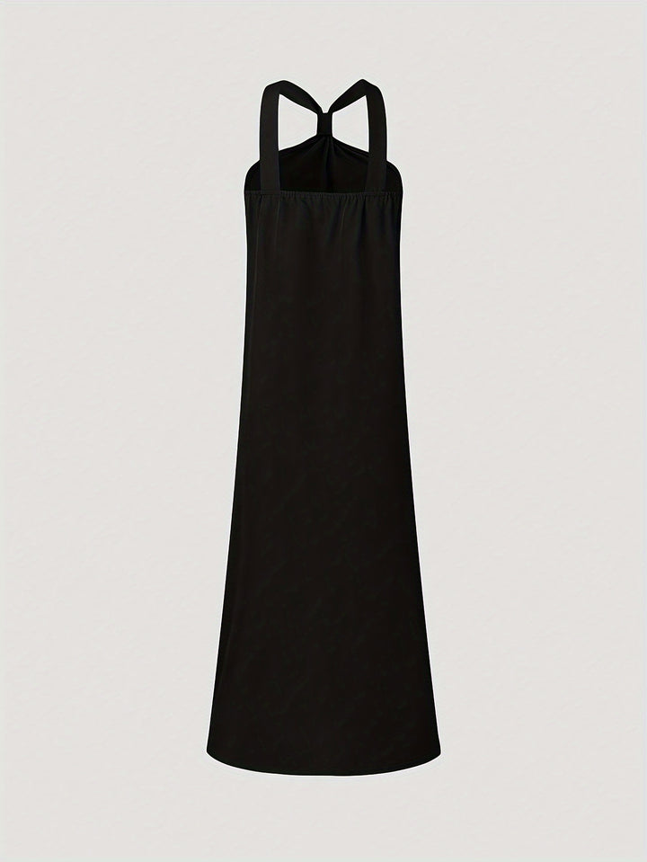 Tucked Halter Neck Loose Dress