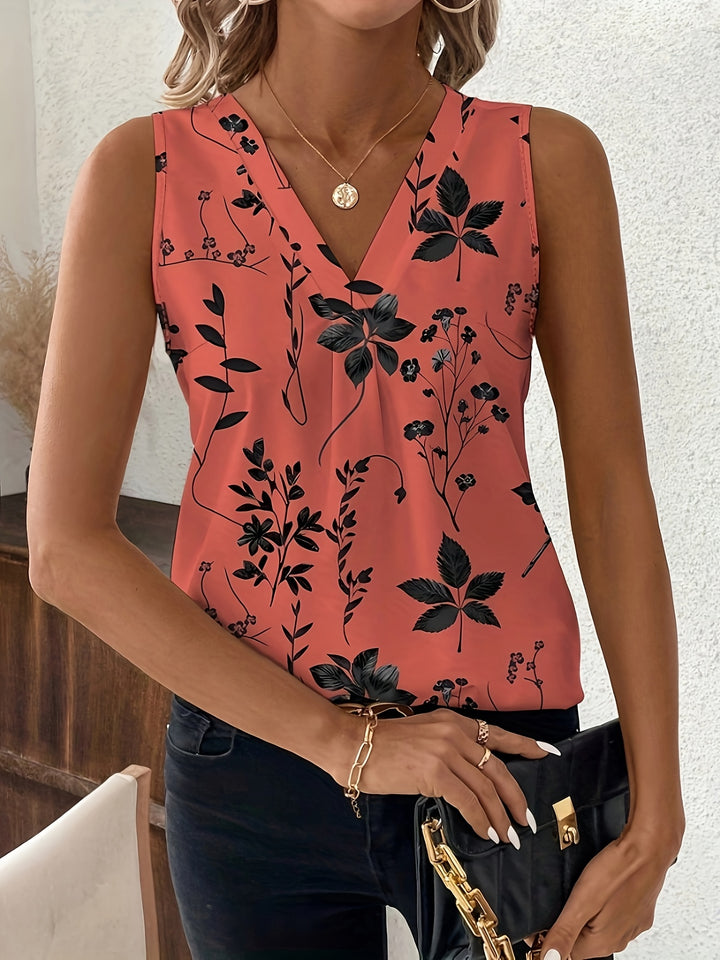 Floral Print Sleeveless Tank Top