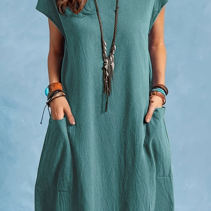 Elegant Gray Midi Dress