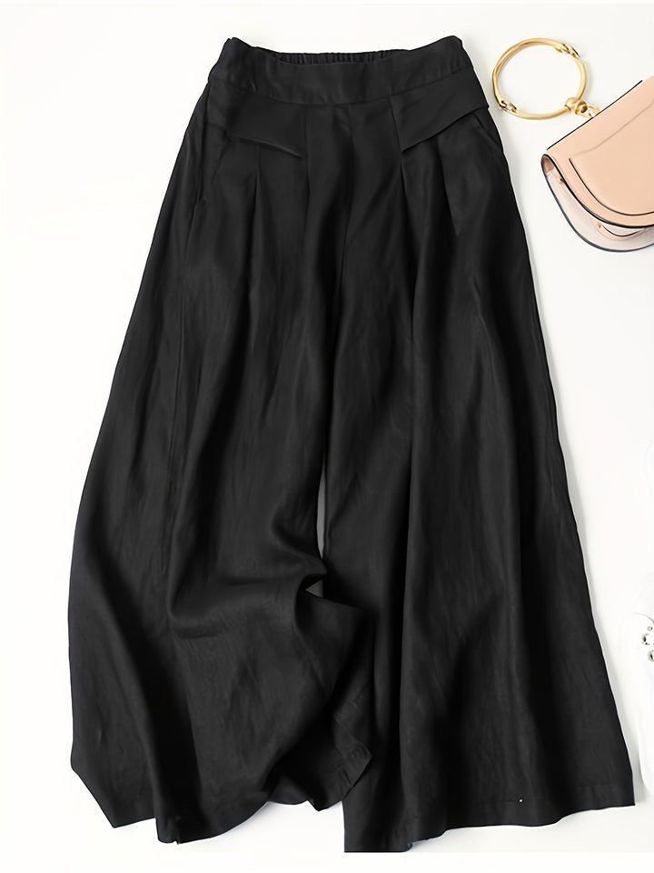 High-Waist Wide-Leg Linen Pants