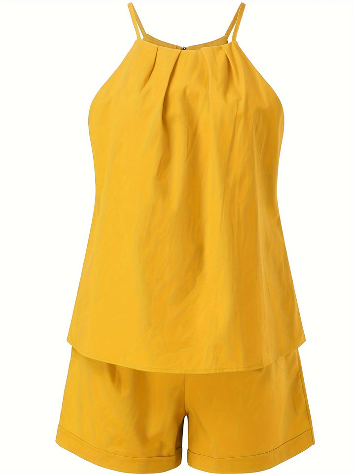 2 Piece Set Sleeveless Top & Pocket Shorts