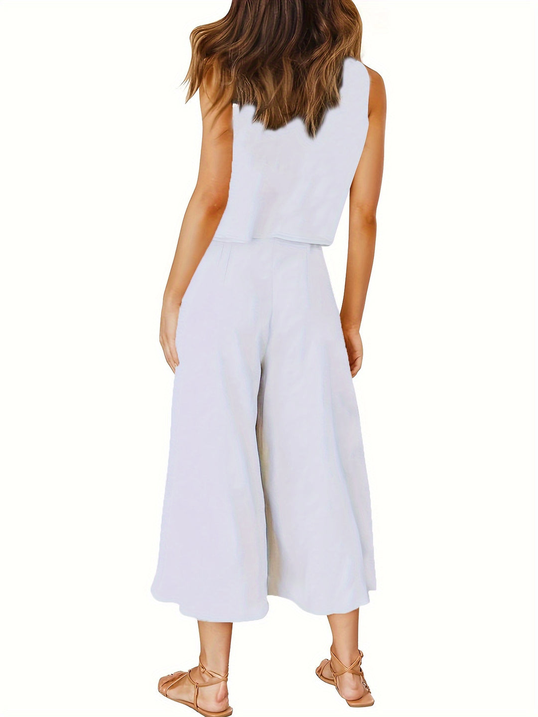Navy Blue Casual Solid Two-piece Set