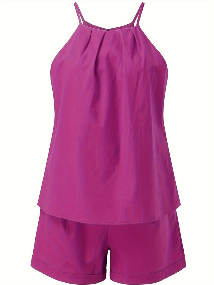 2 Piece Set Sleeveless Top & Pocket Shorts