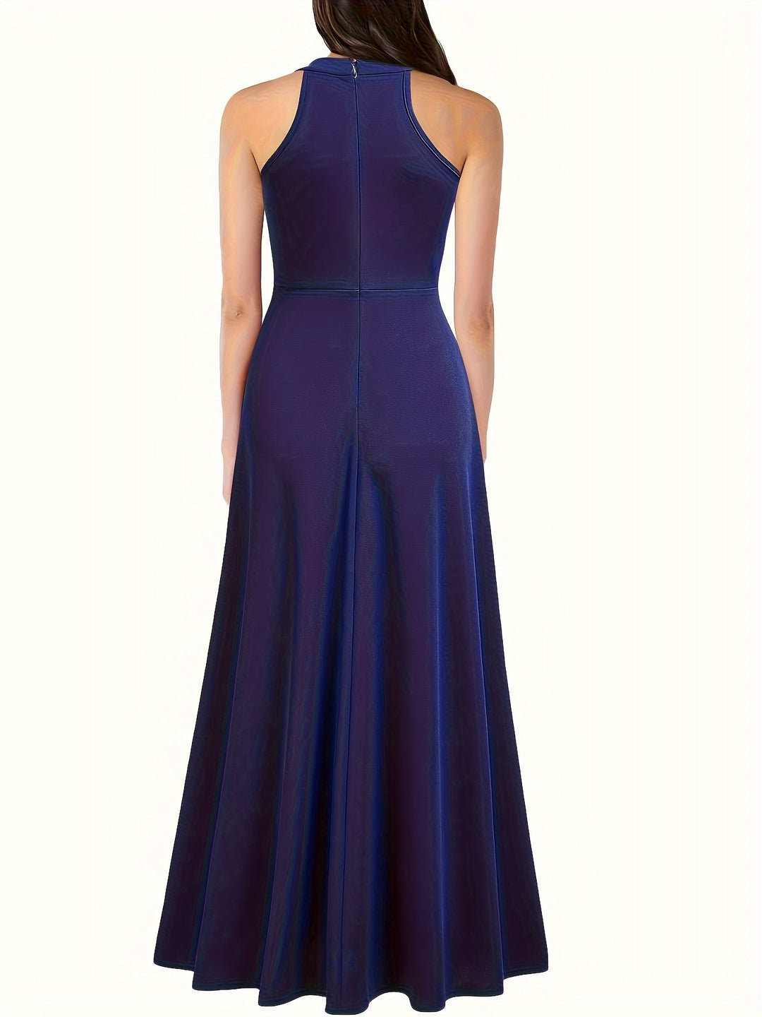 Elegant Split Maxi Solid Dress