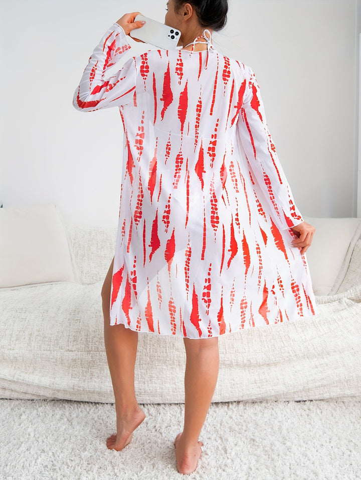 Bikini Set with Long Sleeve Cover-Up