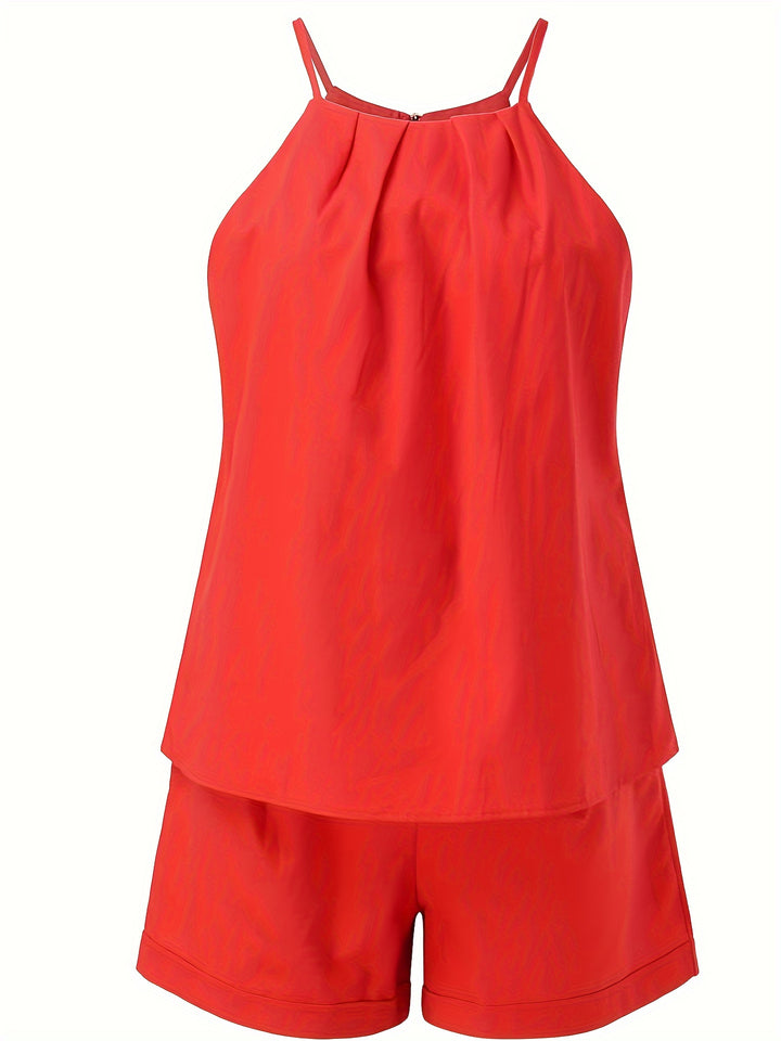 2 Piece Set Sleeveless Top & Pocket Shorts
