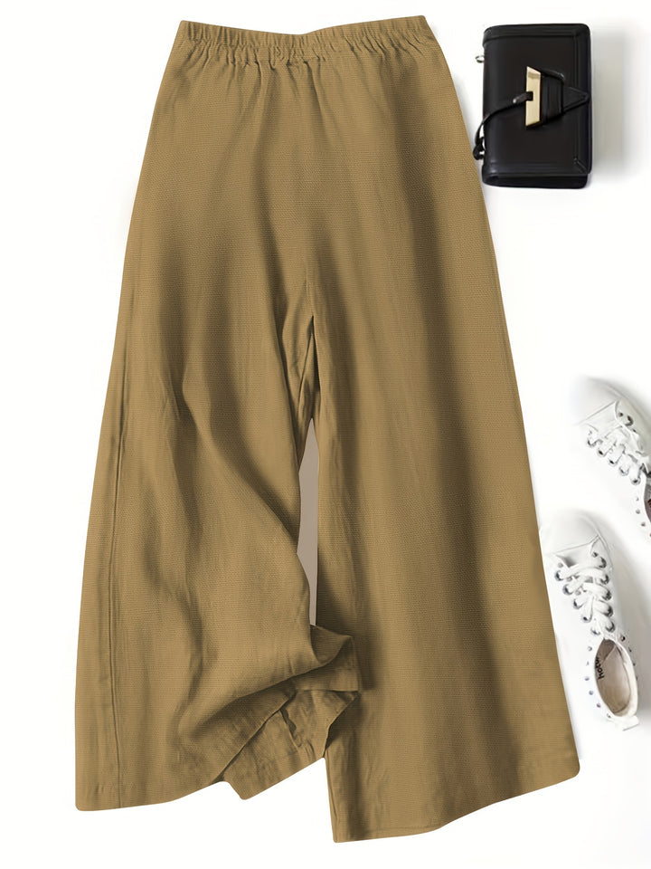 High-Waist Wide-Leg Linen Pants