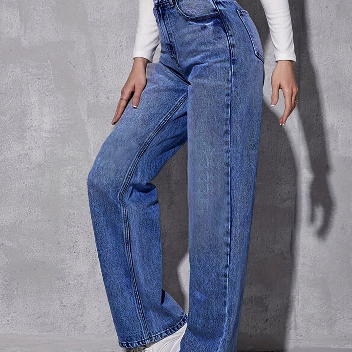High-Waisted Straight Leg Jeans